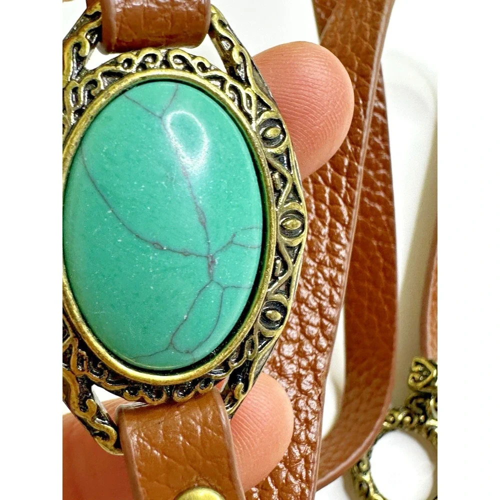 Premier Designs Desert Diva Wrap Bracelet Faux Turquoise Reversible Toggle